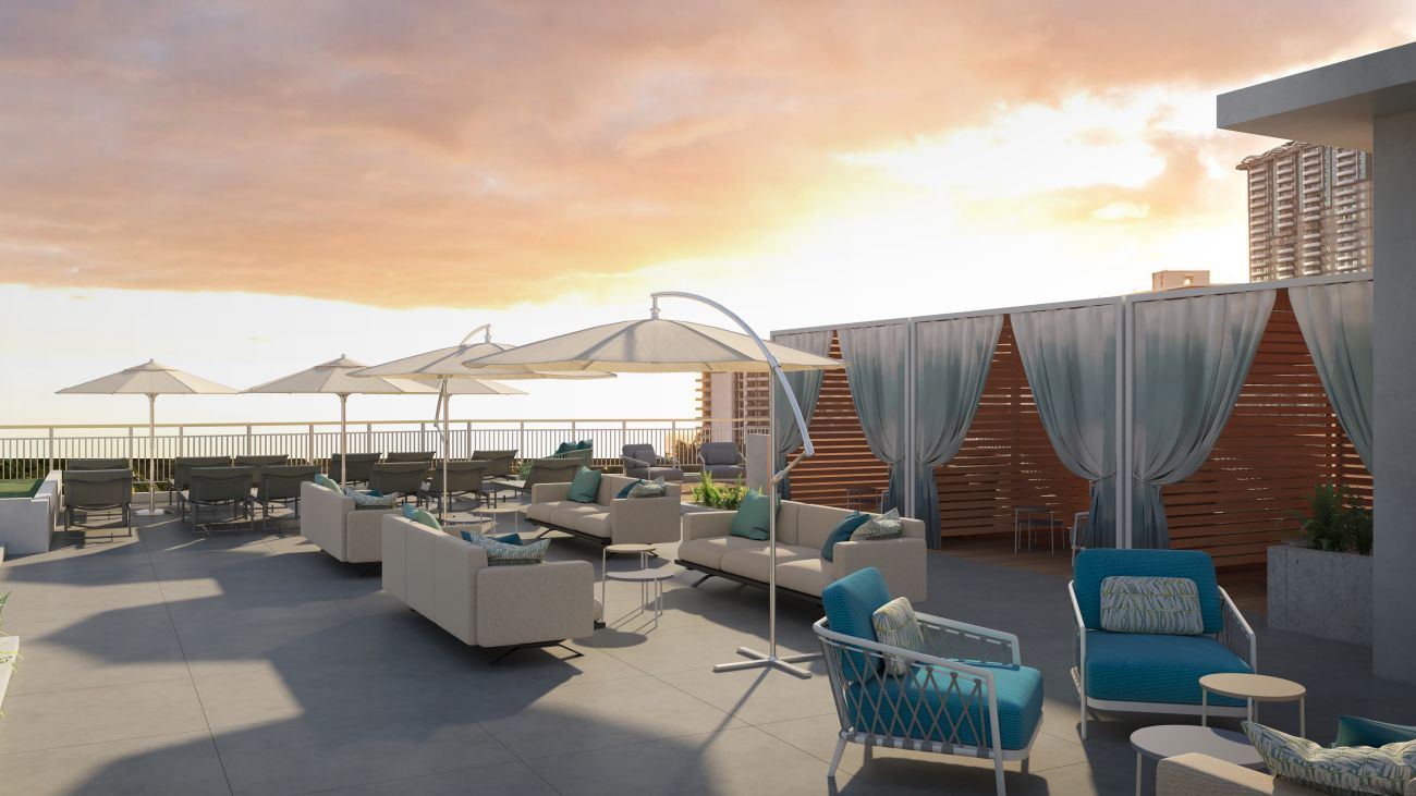Rooftop deck at Marriott Vacation Club, Waikīkī