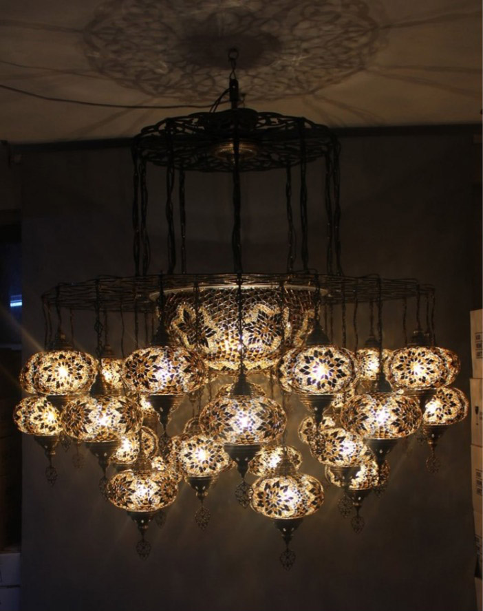 Lighting at the Turkish bazaar in St. Thomas