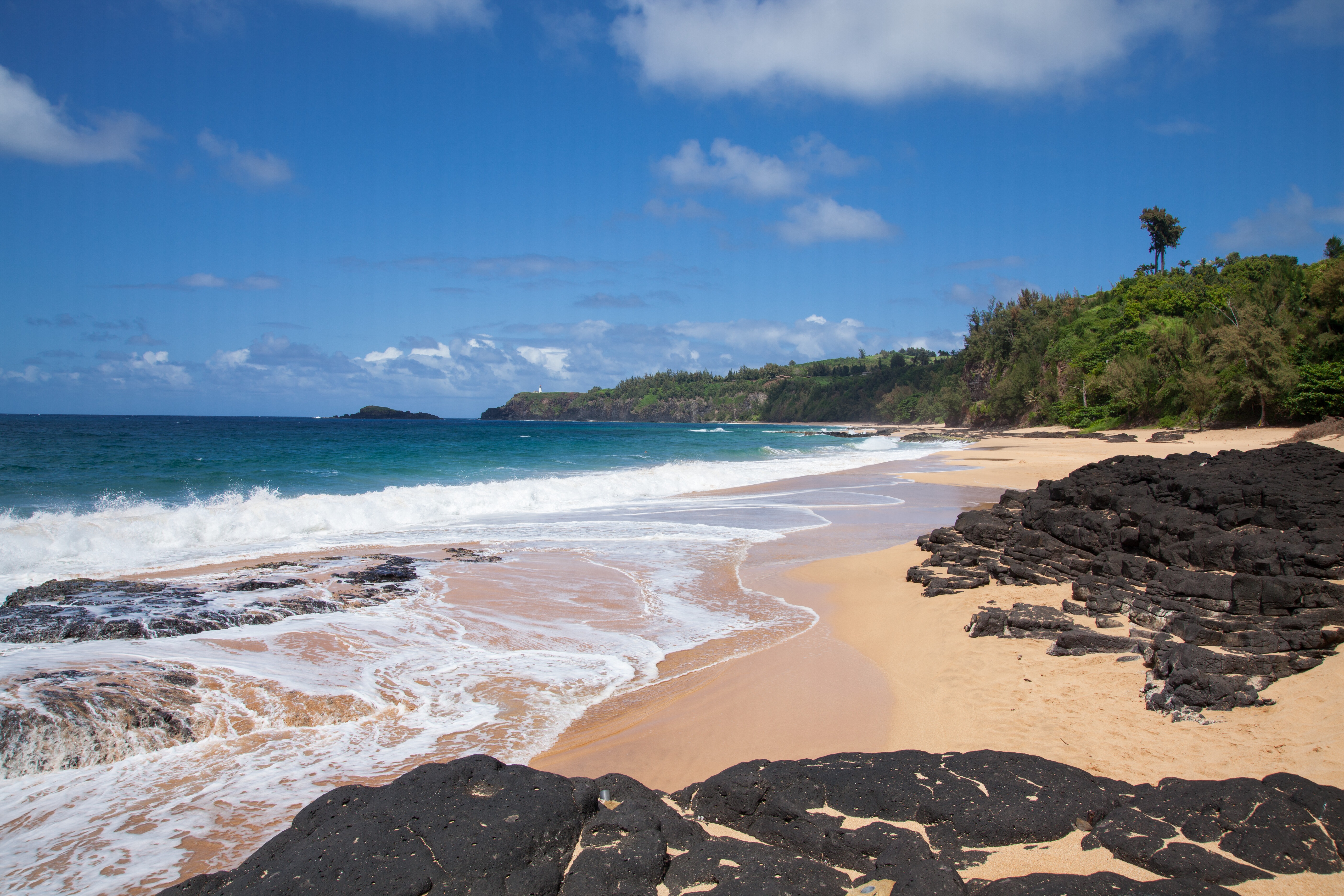 A relaxing beach near Westin Princeville Ocean Resort Villas. 