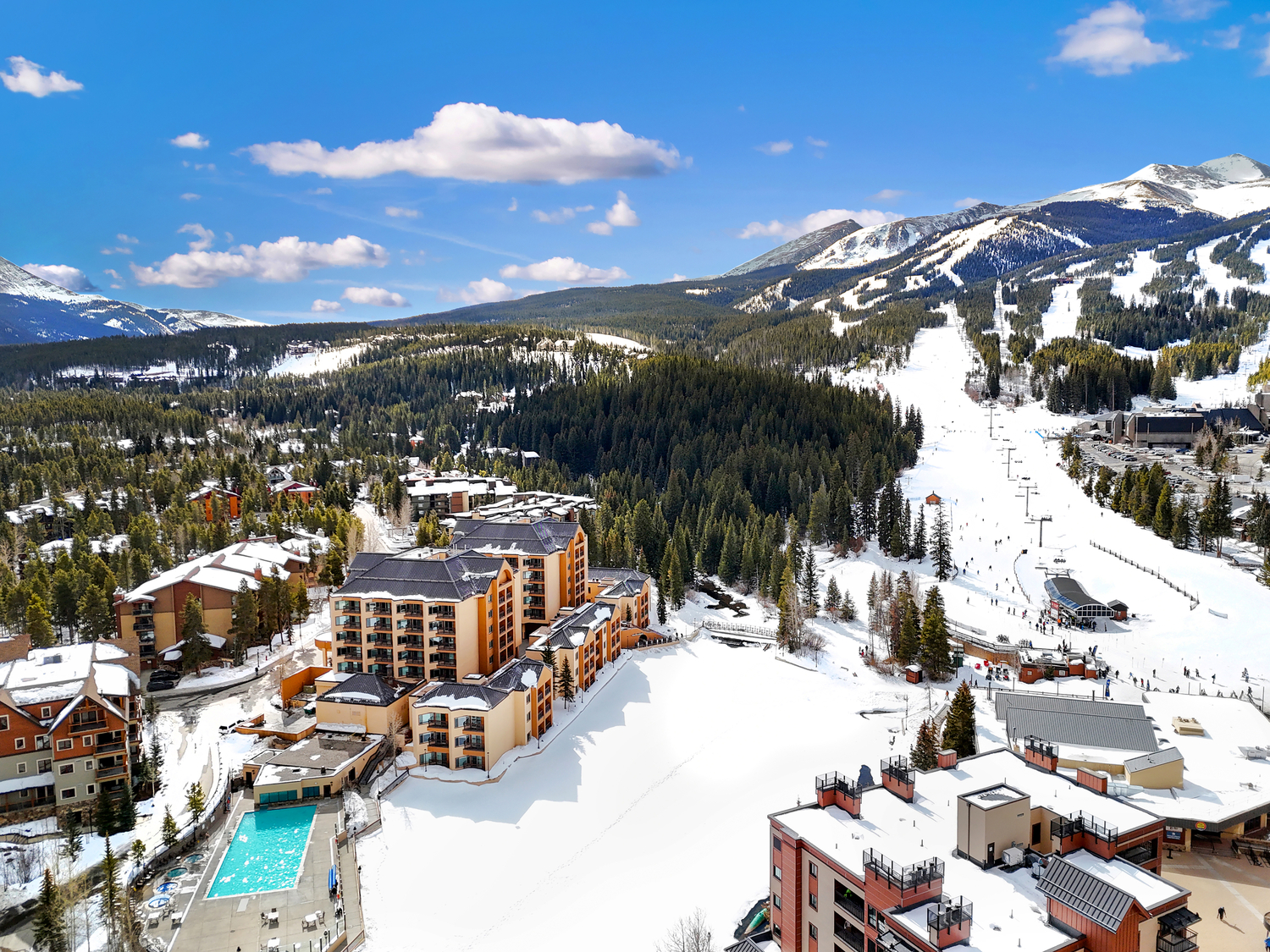Snow-covered slopes at Marriott’s Mountain Valley Lodge at Breckenridge.