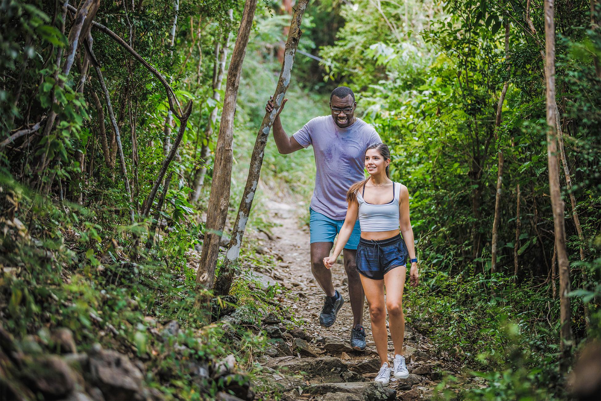 Couple hiking in St. John