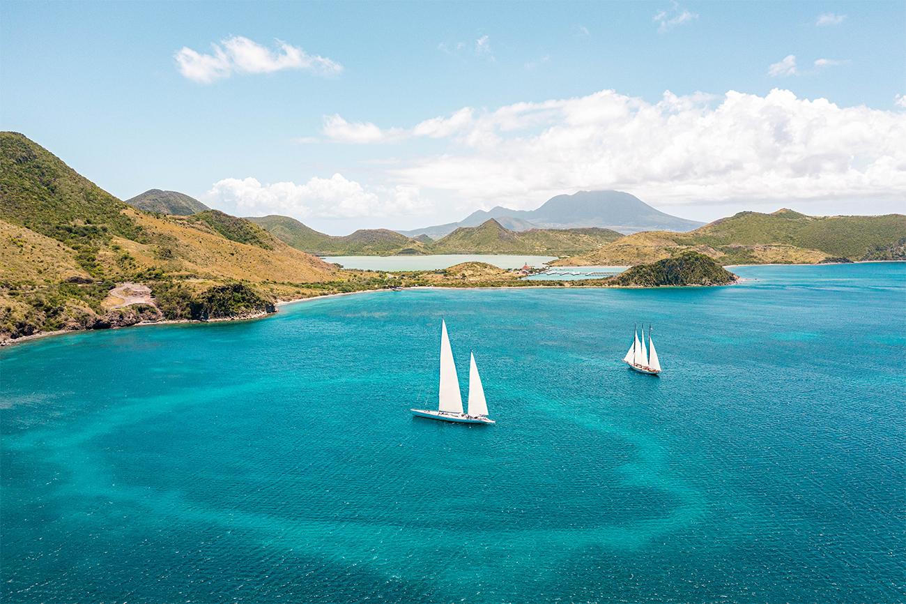 Sailboat in the waters, St. Kitts